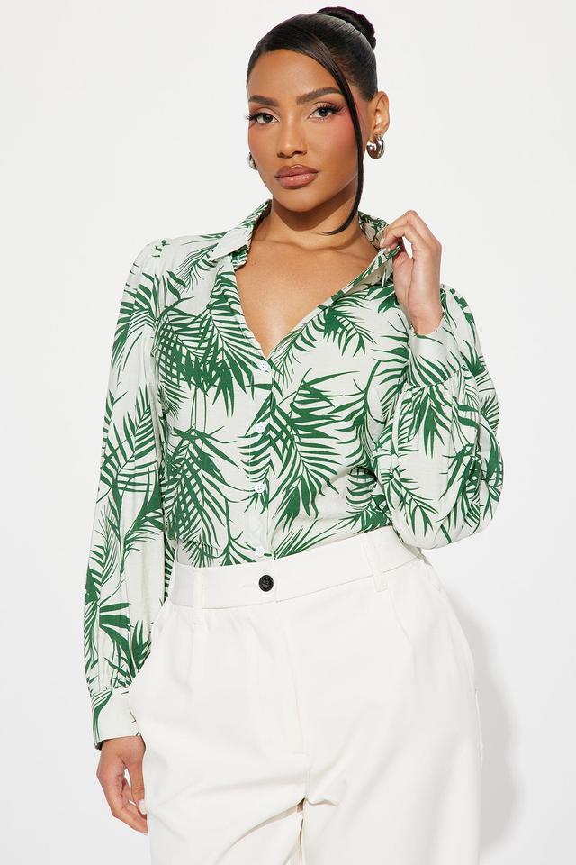 In The Tropics Shirt - Green/combo Product Image