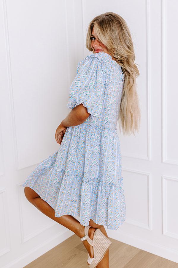 Forever Sweethearts Ruffle Mini Dress in Light Blue Product Image