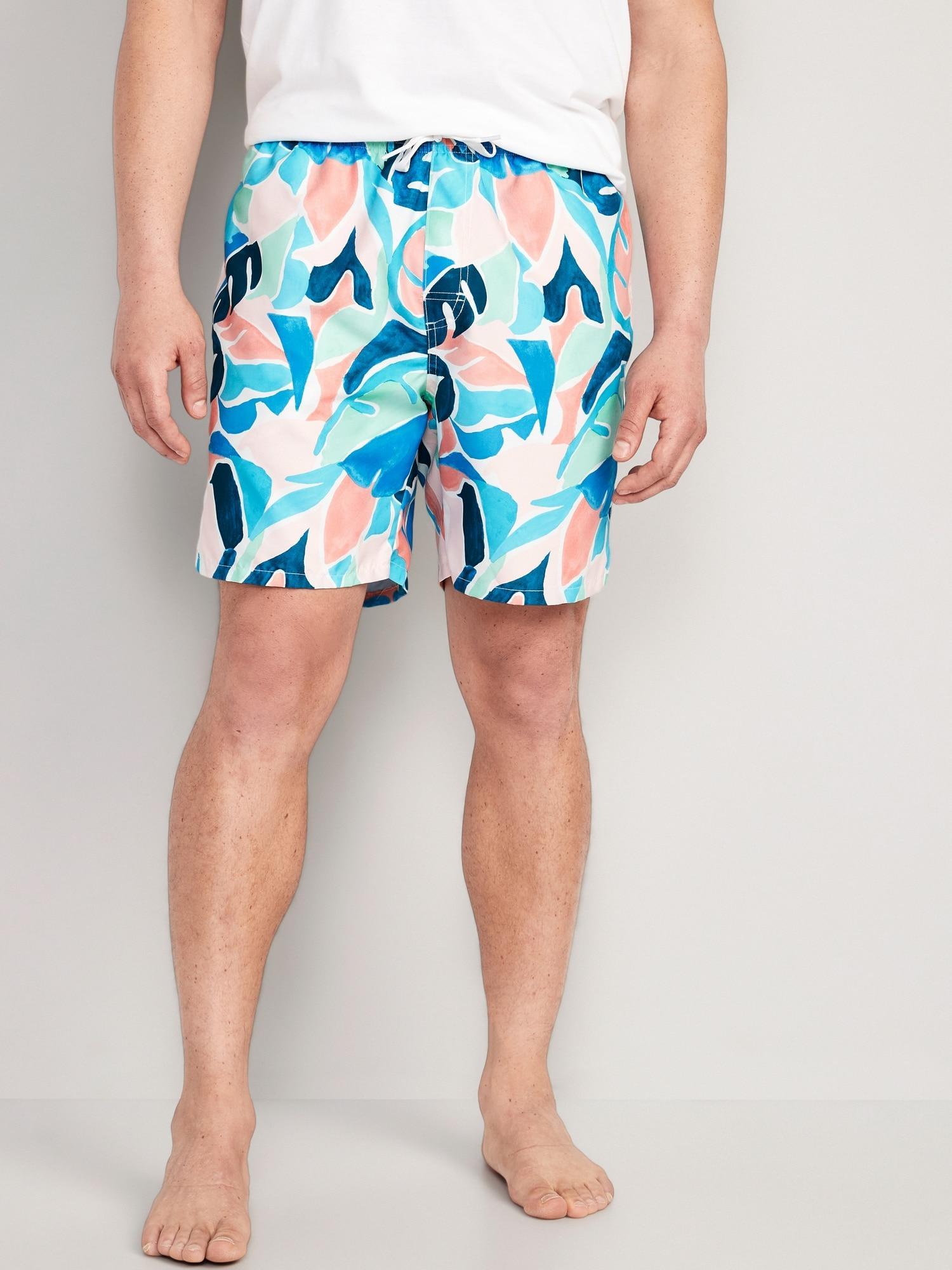 Printed Swim Trunks for Men --7-inch inseam Product Image