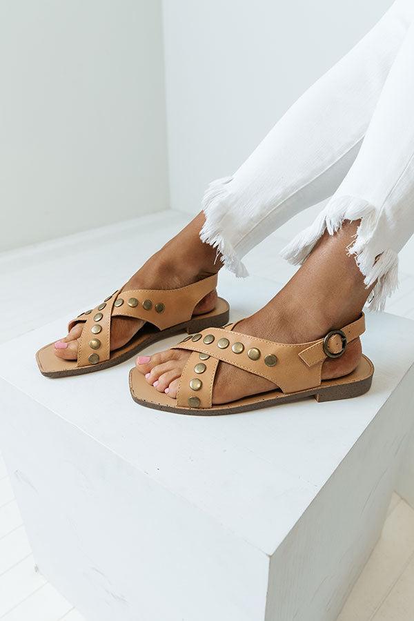 The Kallsey Faux Leather Sandal in Tan Product Image