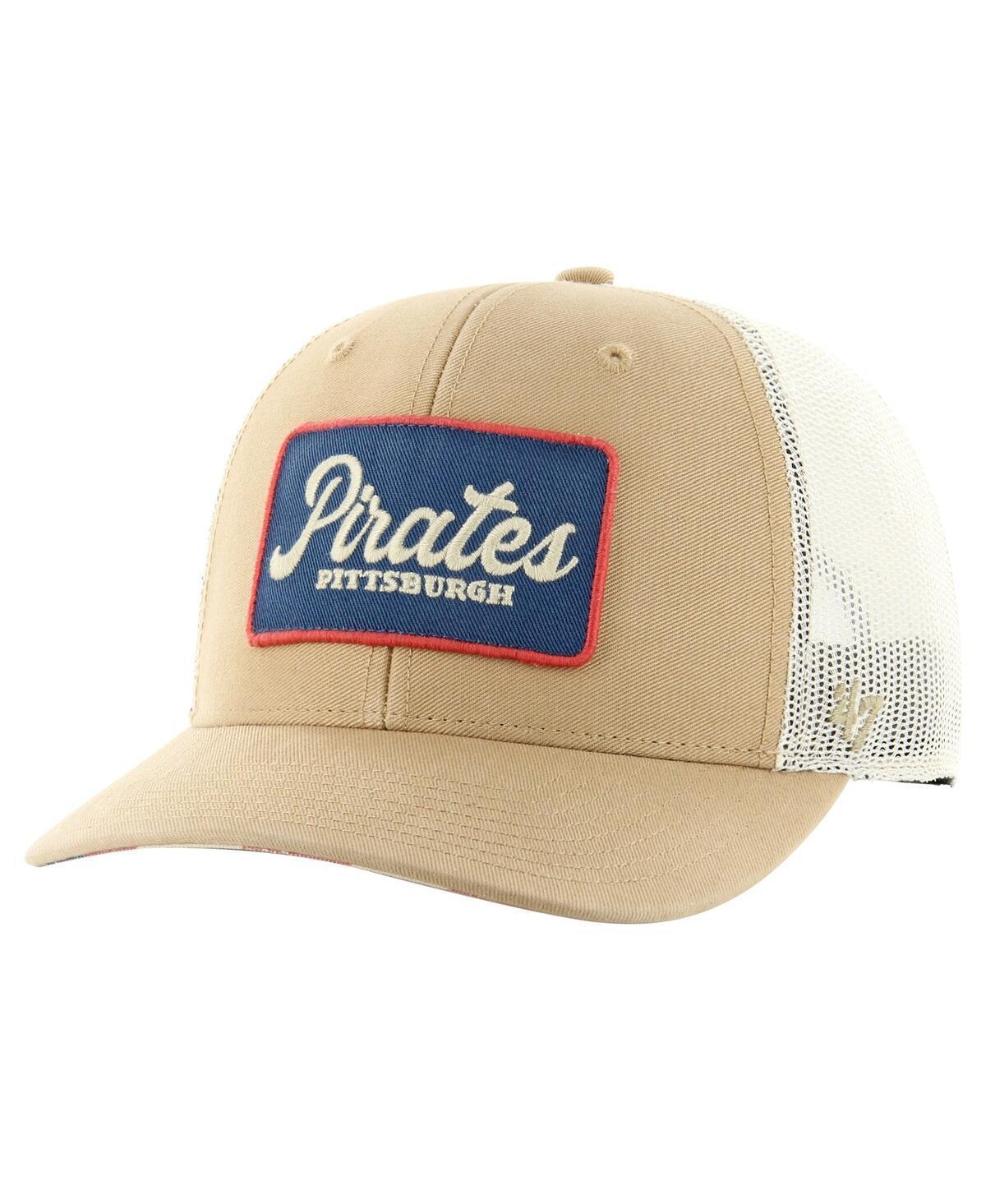 Mens 47 Khaki Pittsburgh Pirates Glory Daze Trucker Adjustable Hat Product Image