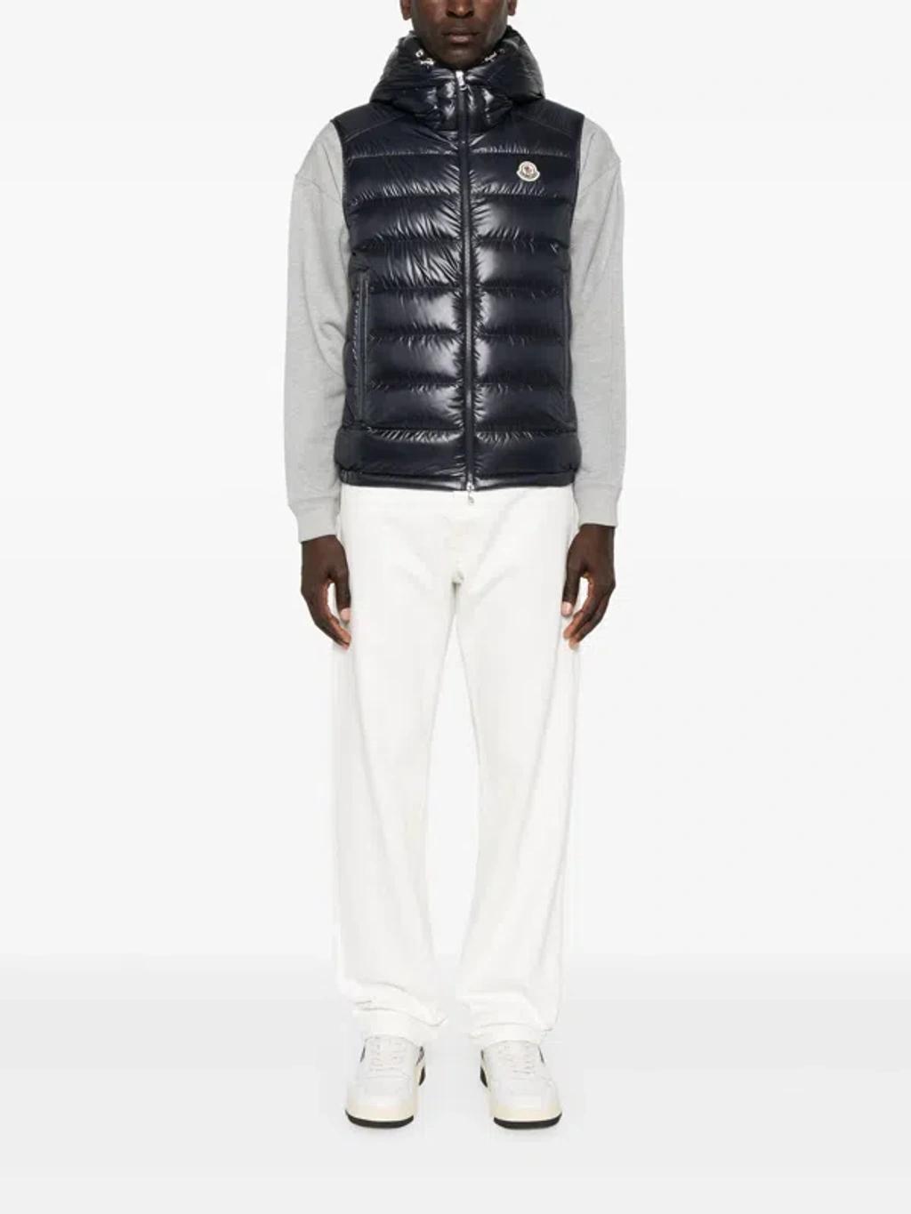 MONCLER Barant Blue Polyester Vest Product Image