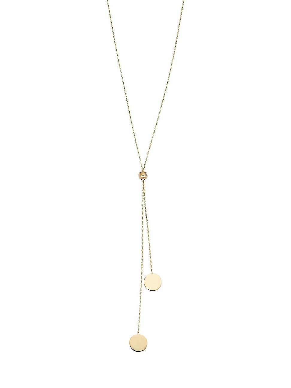 Womens 14K Yellow Solid Gold Manhattan Lariat Necklace Product Image