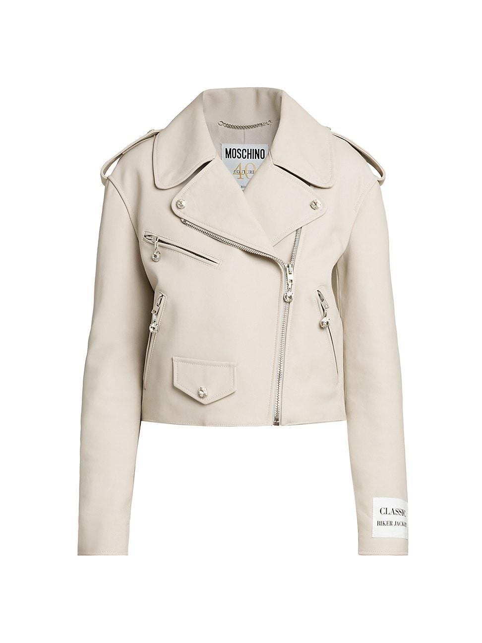 Womens Sheep Leather Crop Jacket Product Image