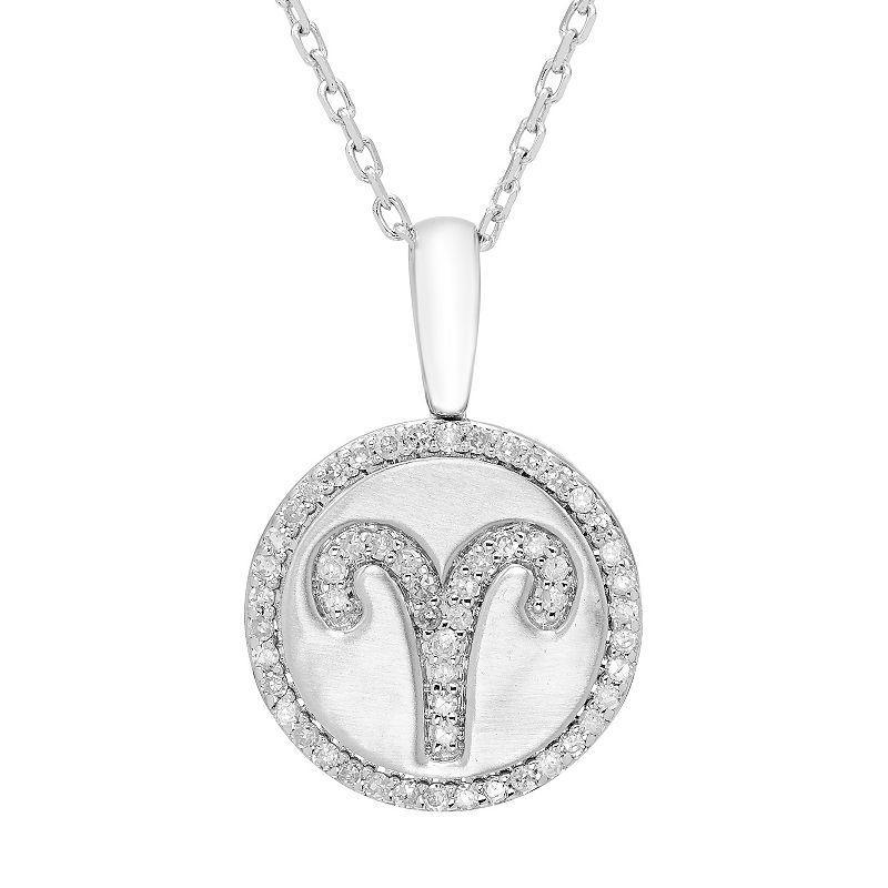 Its Personal Sterling Silver 1/6 Carat T.W. Diamond Zodiac Sign Necklace, Womens Cancer Product Image