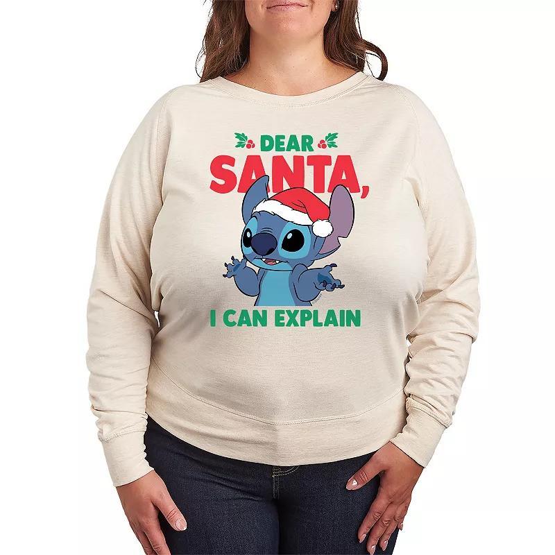 Disneys Lilo & Stitch Plus Size Dear Santa Lightweight French Terry Sweatshirt, Womens Product Image