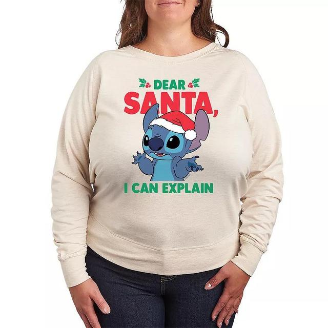 Disneys Lilo & Stitch Plus Size Dear Santa Lightweight French Terry Sweatshirt, Womens Product Image