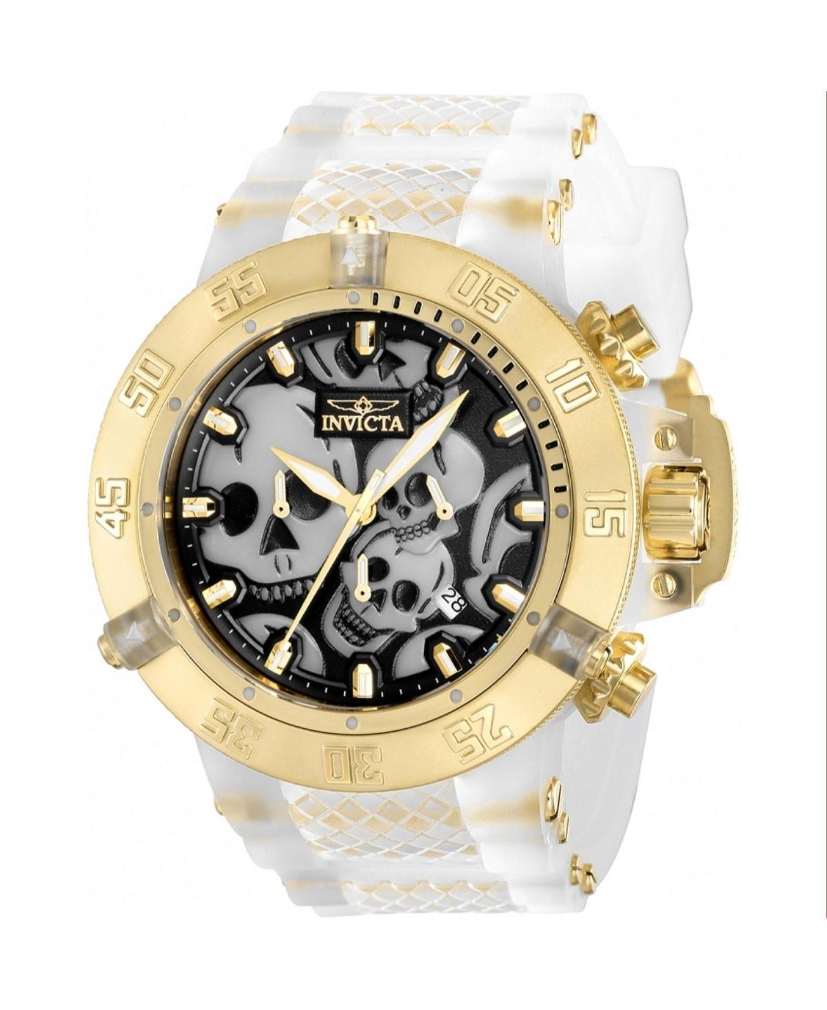 Invicta Mens 37328 Subaqua Quartz Chronograph Black, White, Gold Dial Watch - Black Product Image