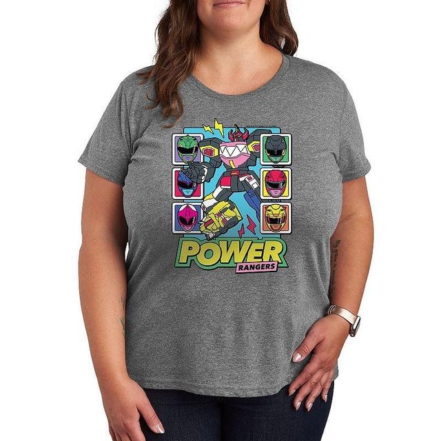 Plus Size Power Rangers Zord Heads Graphic Tee, Womens Product Image