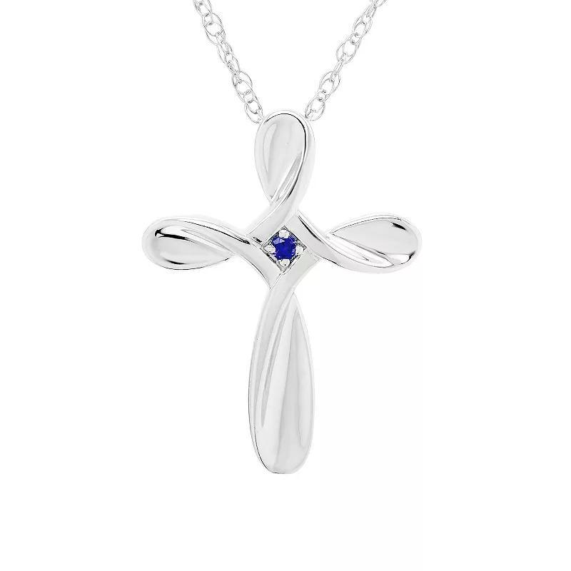 Boston Bay Diamonds Sterling Silver Amethyst Cross Pendant Necklace, Womens Product Image