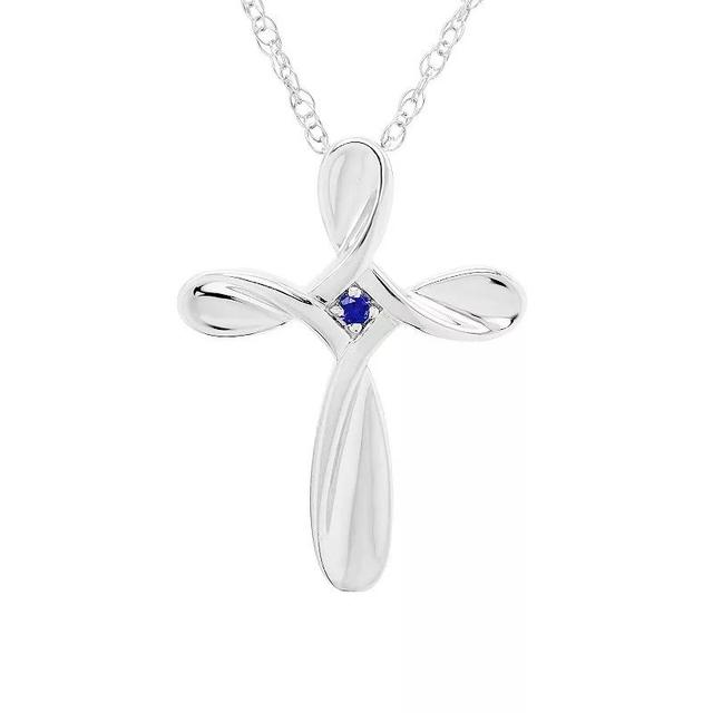 Boston Bay Diamonds Sterling Silver Amethyst Cross Pendant Necklace, Womens Product Image