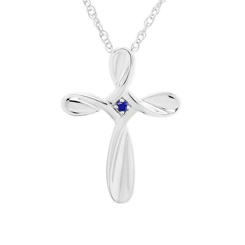 Boston Bay Diamonds Sterling Silver Amethyst Cross Pendant Necklace, Womens Product Image