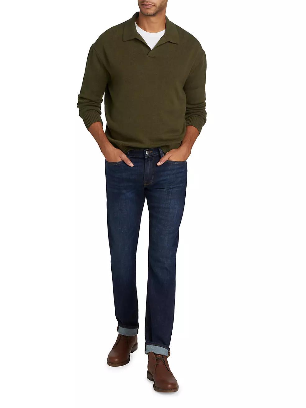 Wool-Silk Polo Sweater Product Image