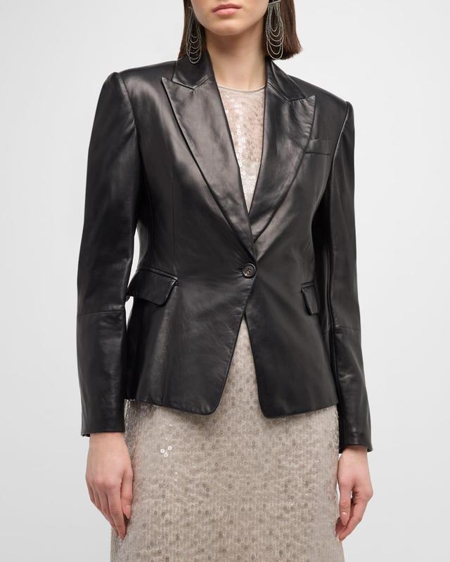 Womens Nappa Leather Jacket With Monili Product Image