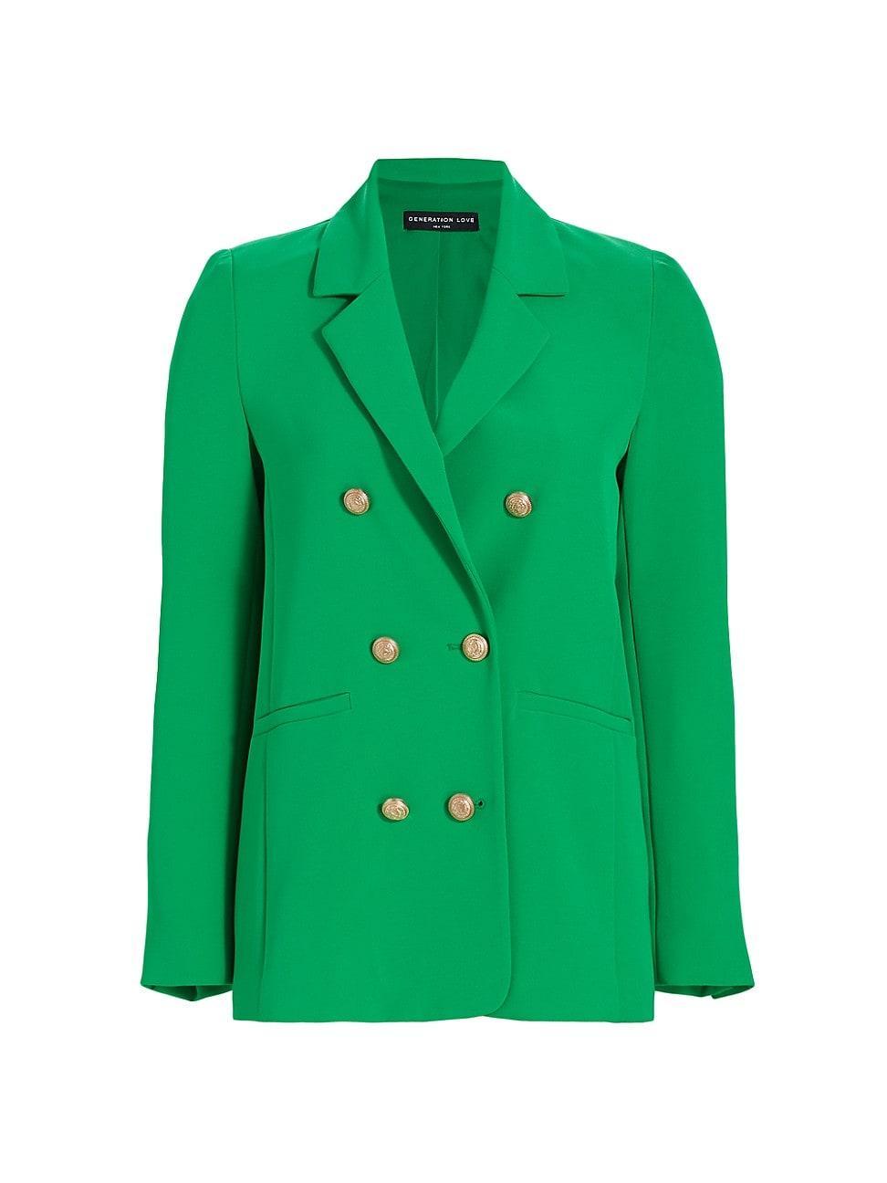 Womens Leighton Double-Breasted Crepe Blazer Product Image