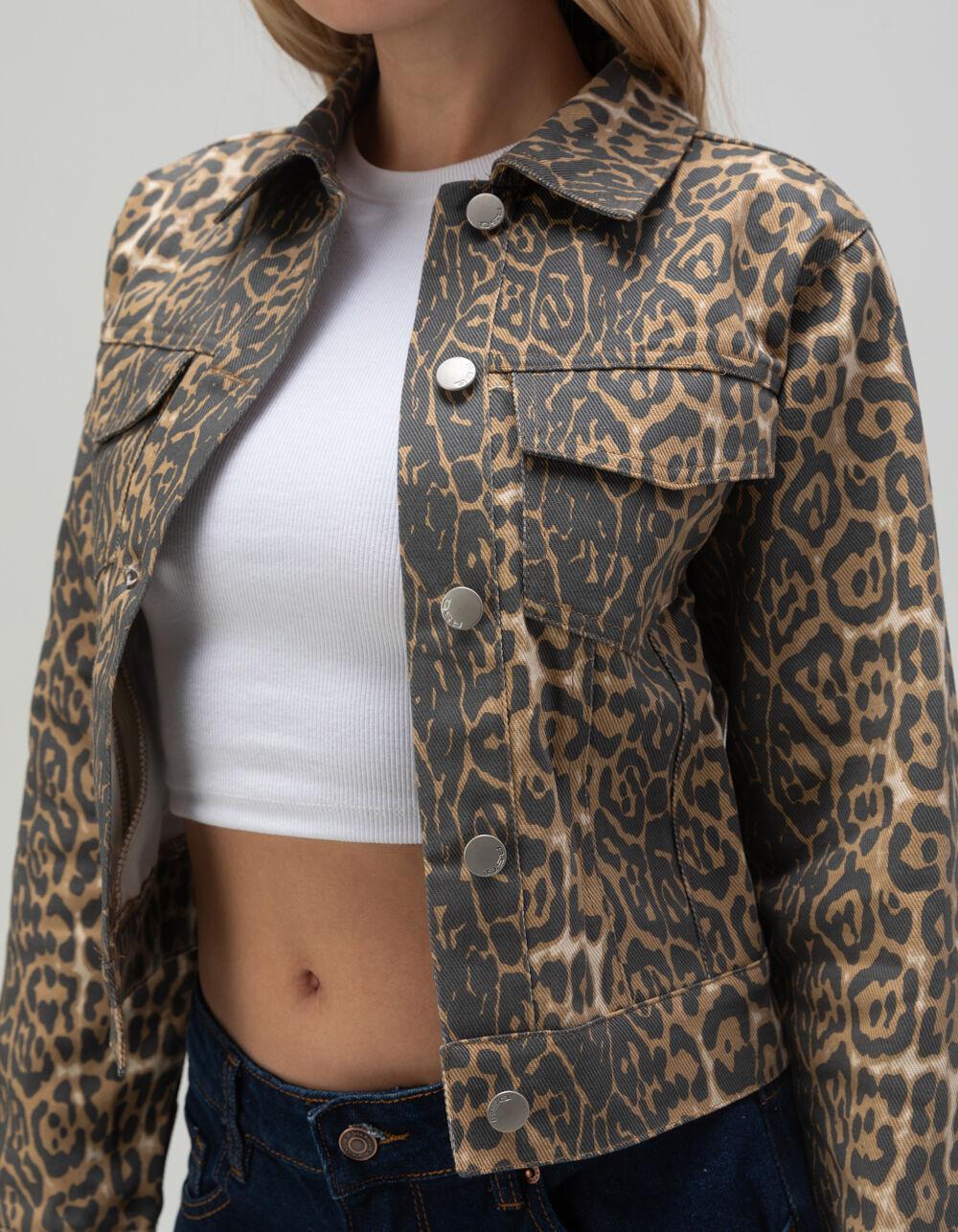 RSQ Womens Leopard Trucker Jacket Product Image