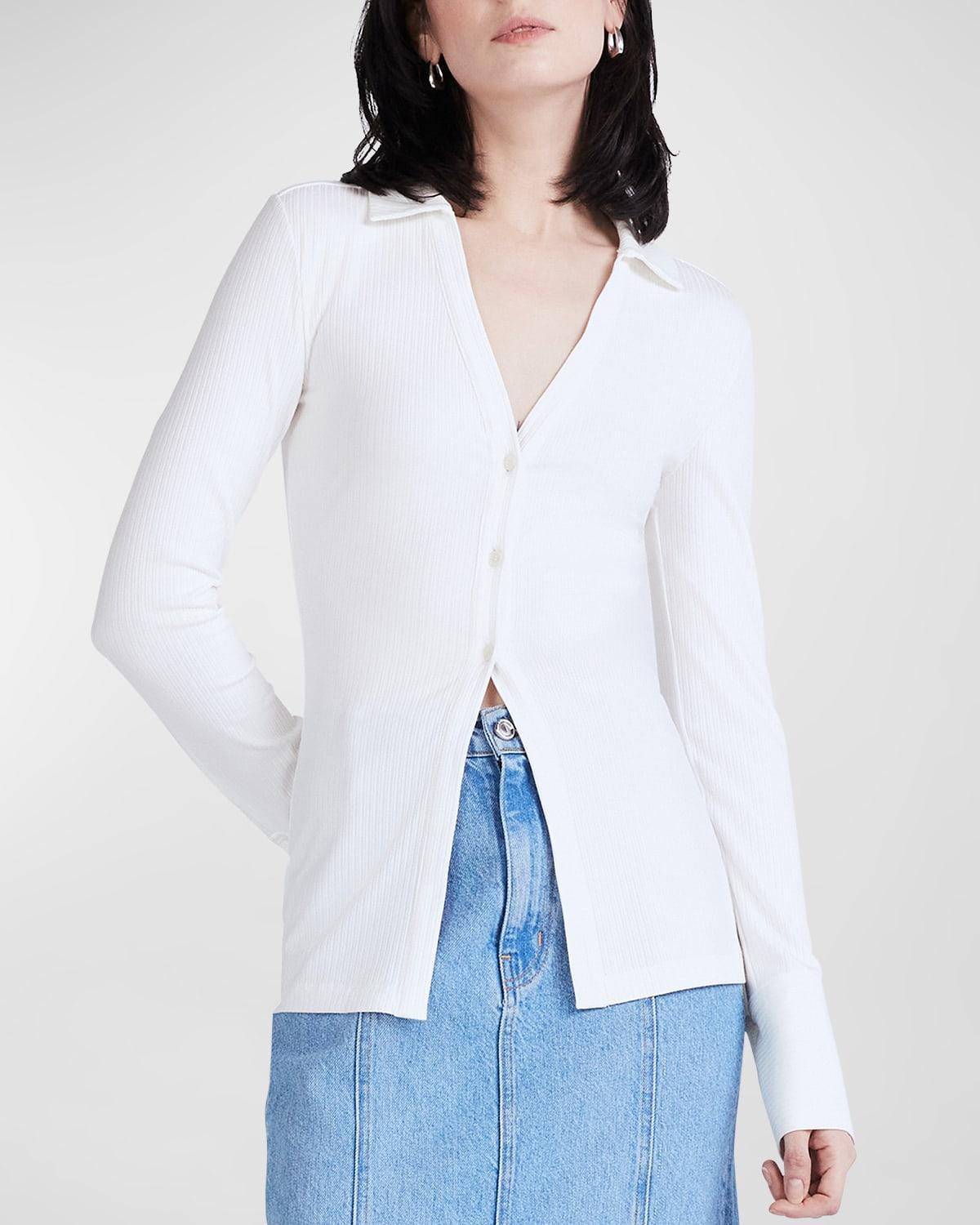 Derek Lam 10 Crosby Chandler Ribbed Button Down Top product image