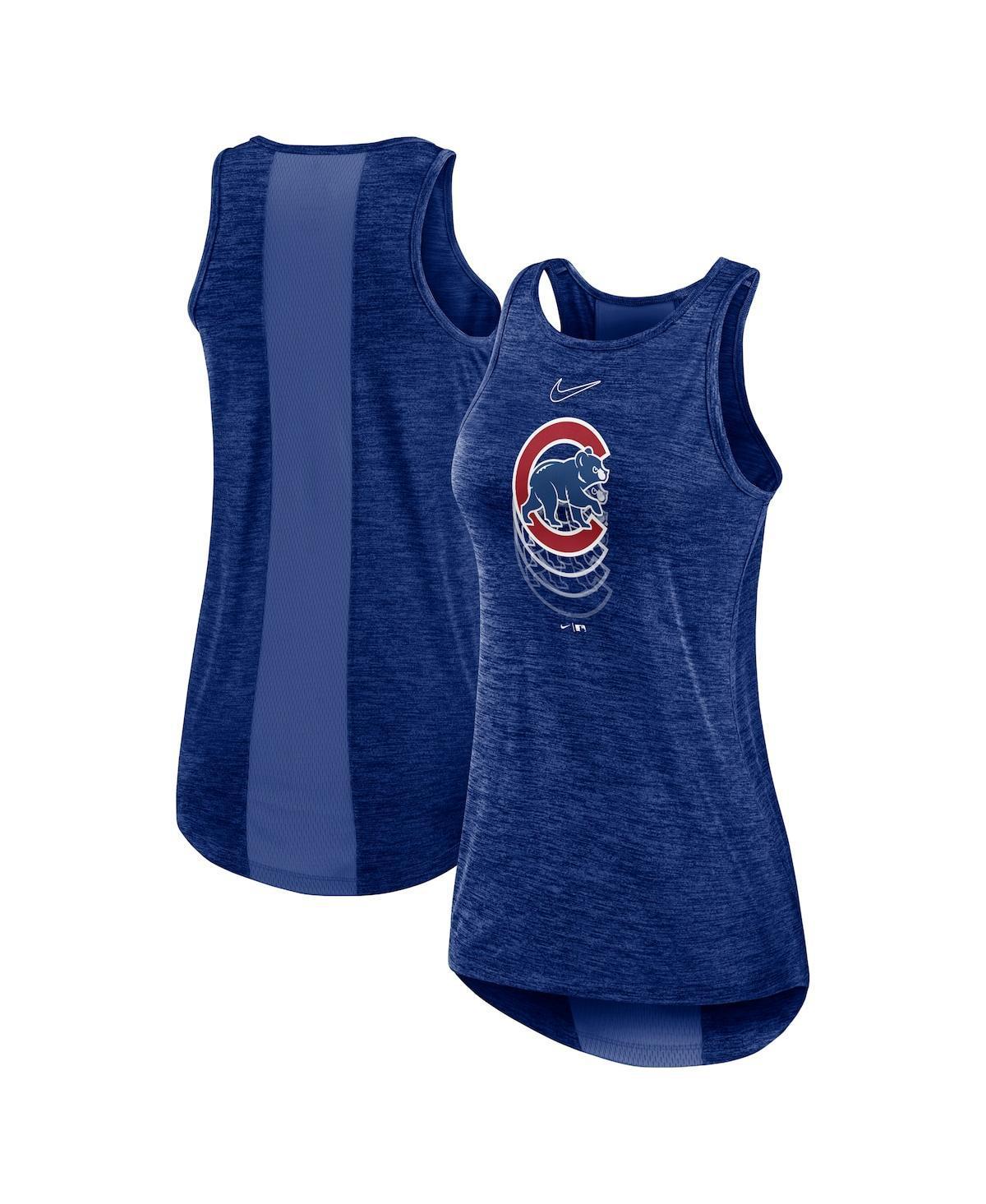 Womens Nike Royal Chicago Cubs Logo Fade High Neck Performance Tank Top Product Image