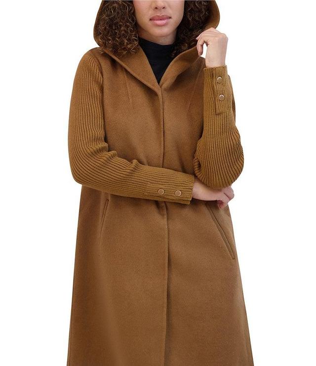 Kenneth Cole New York Ladies Double Breasted Hooded Wool Coat Product Image