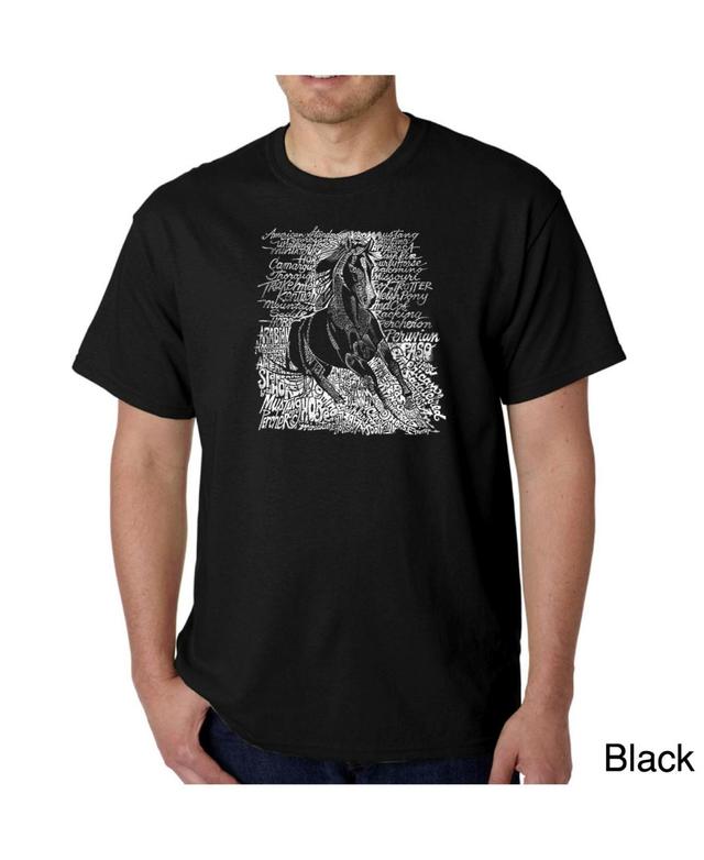 La Pop Art Mens Word Art T-Shirt - Horse Breeds Product Image