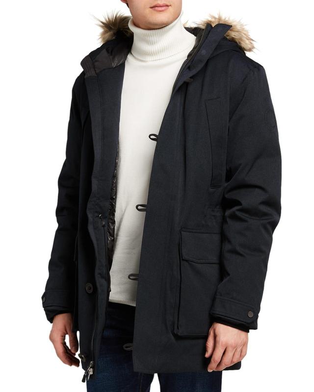 Mens Manitou Parka Coat with Faux Fur Trim Product Image