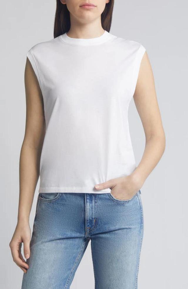 FRAME White Smocked Tank Top Product Image