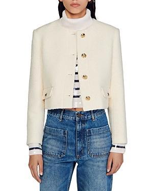 Sandro Walle Boucle Cropped Jacket Product Image