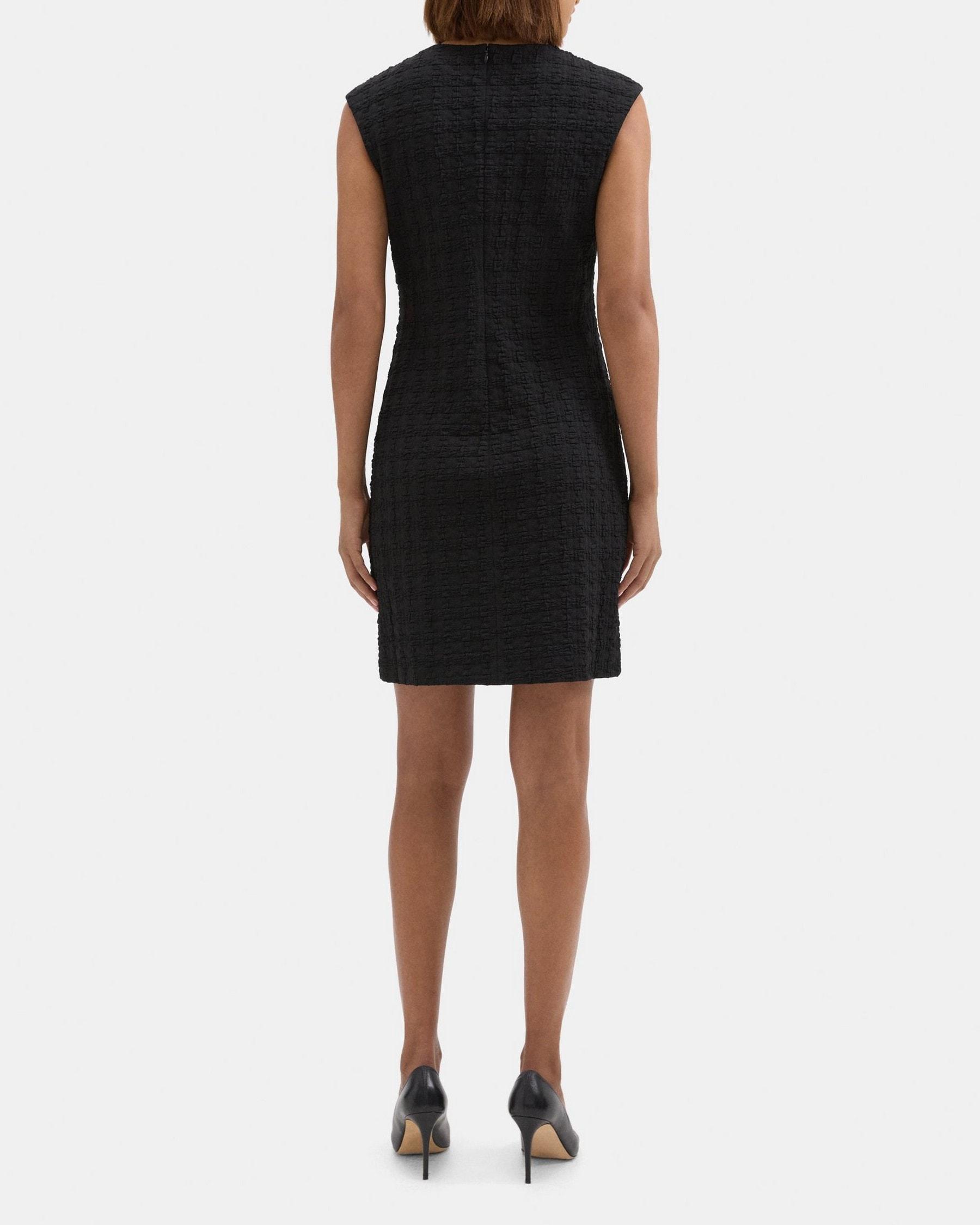 Cap-Sleeve Shift Dress in Textured Ponte Product Image