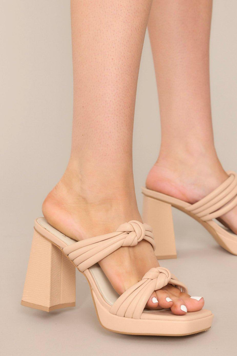 Made To Believe Beige Heels Product Image