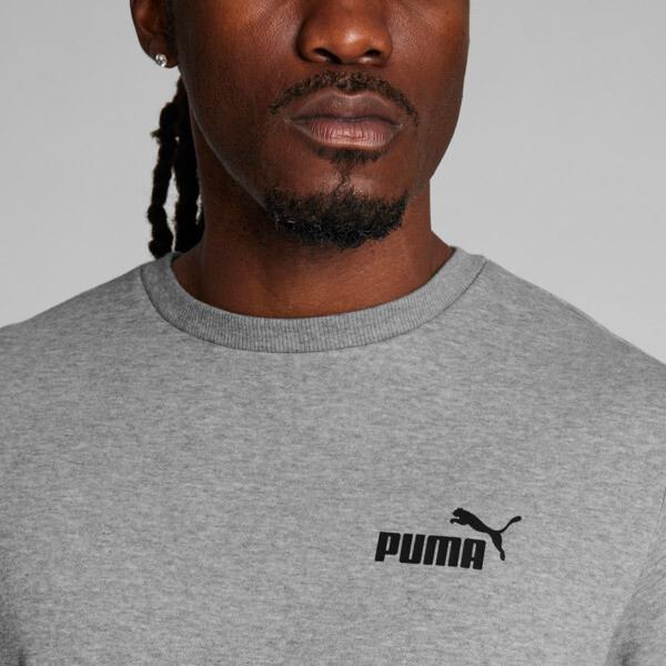 PUMA Essentials Small Logo Crew Neck Men's Sweatshirt in Medium Grey Heather Product Image