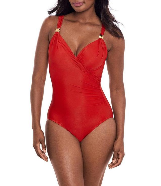 Miraclesuit Razzle Dazzle Siren Underwire Shaping V-Neck One Piece Swimsuit Product Image