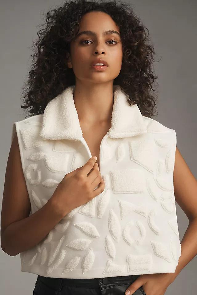 By Anthropologie Raised-Pattern Sherpa Vest Product Image