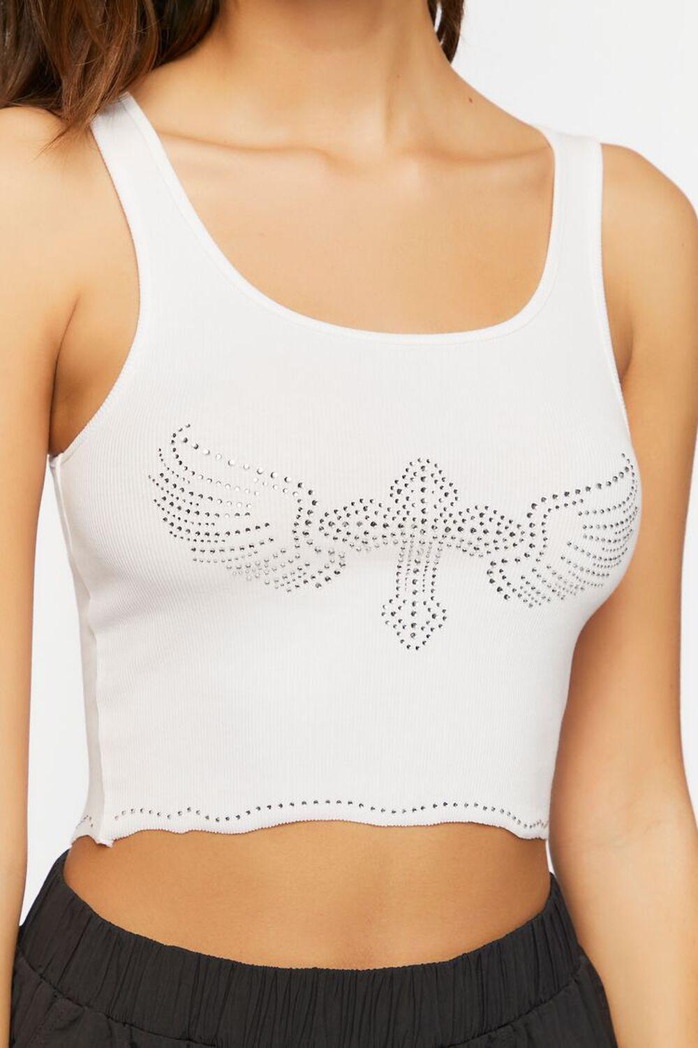 Studded Cross Cropped Tank Top | Forever 21 Product Image