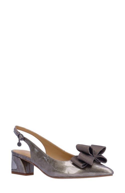 J. Renee Kimma Metallic Patent Bow Slingback Pumps Product Image