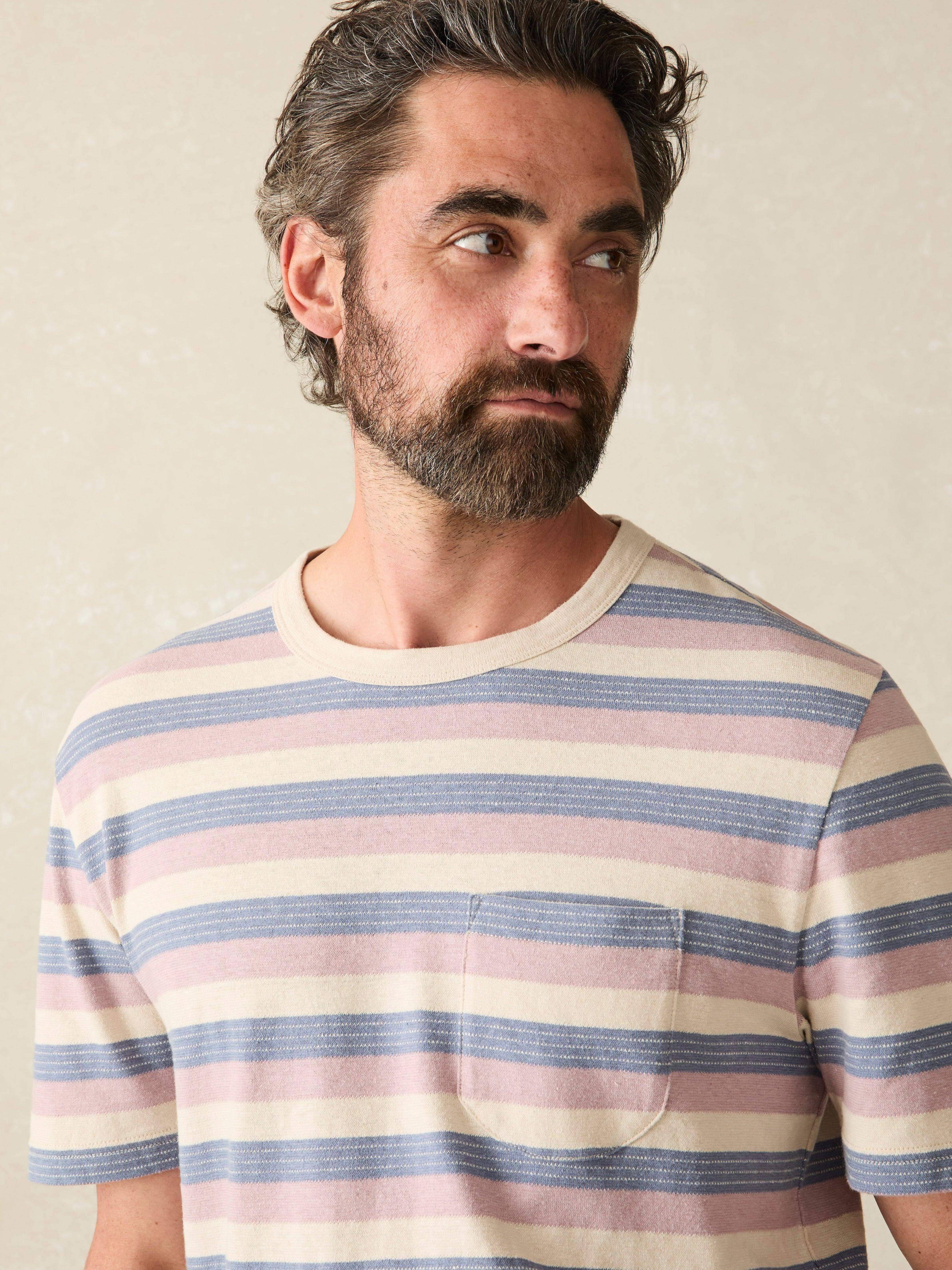 Short-Sleeve Hemp Blend Tee - Autumn Beach Ombre Male Product Image