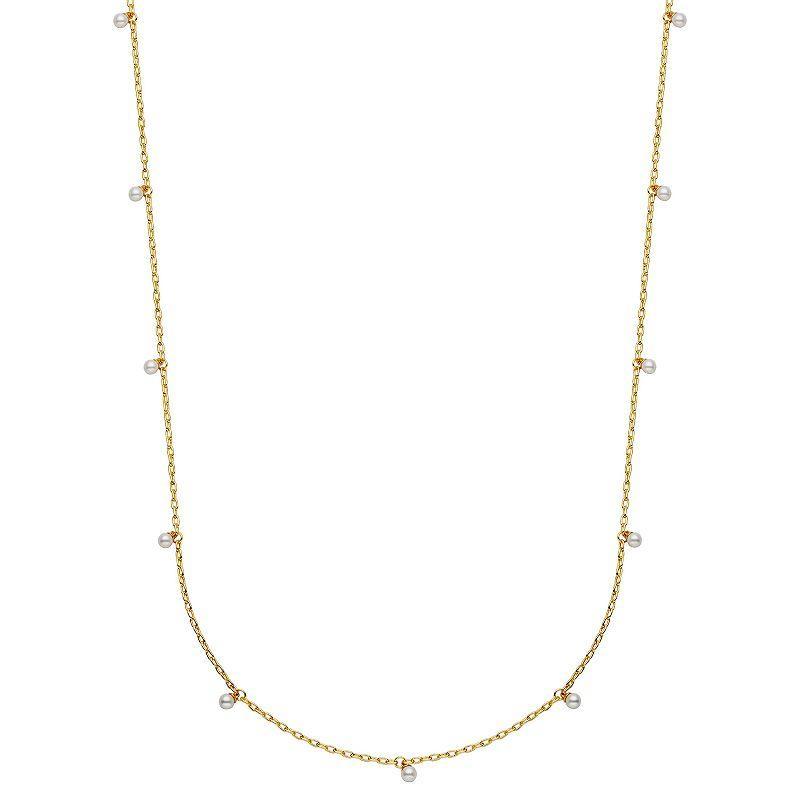 Sarafina 14k Gold Plated Simulated Pearl Station Necklace, Womens White Product Image