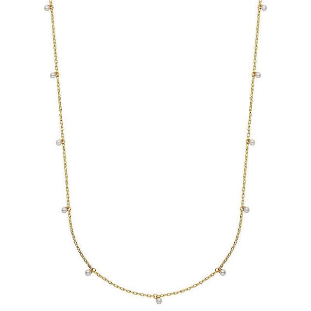 Sarafina 14k Gold Plated Simulated Pearl Station Necklace, Womens White Product Image