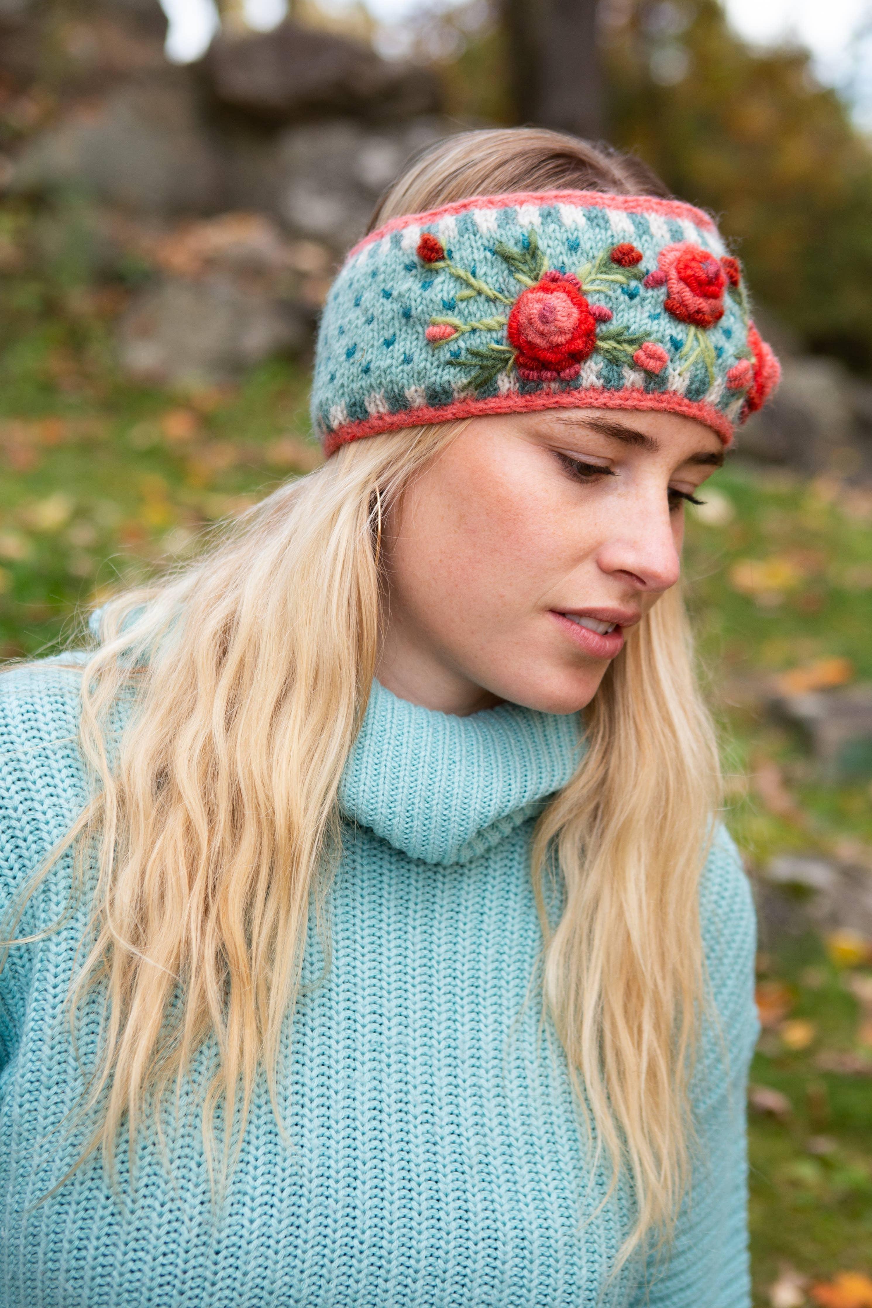 Aubrey  - women's wool knit headband: Petal Product Image