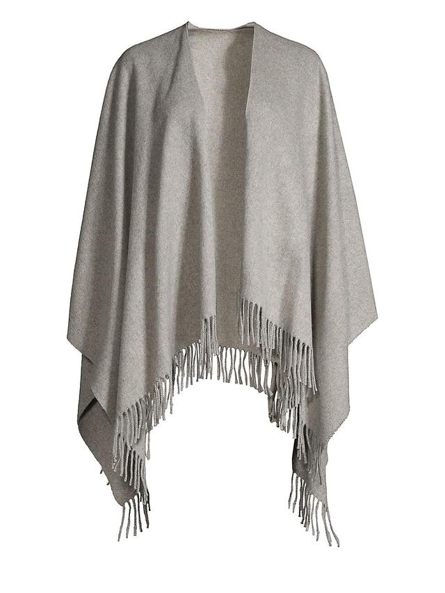 Womens Cashmere Fringe-Trim Poncho Product Image