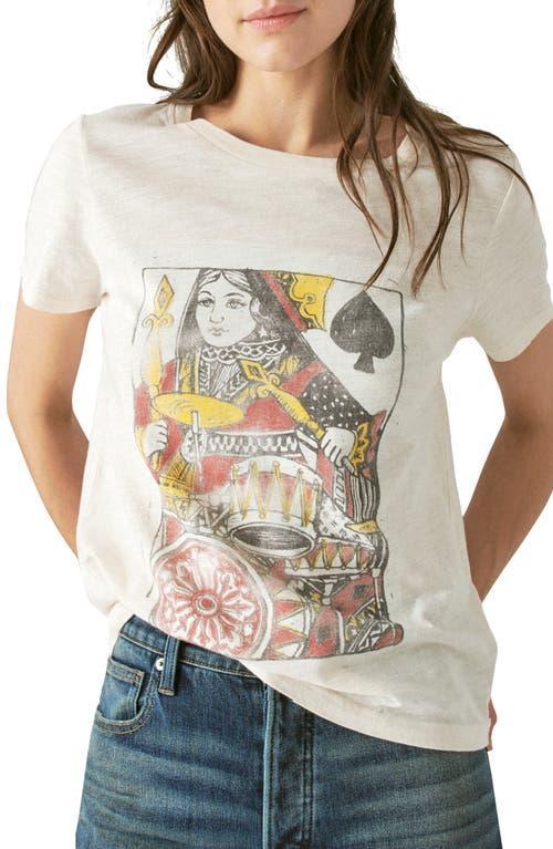 Lucky Brand Knit Queen Of Spades Crew Neck Short Sleeve Relaxed Fit Classic Tee Product Image