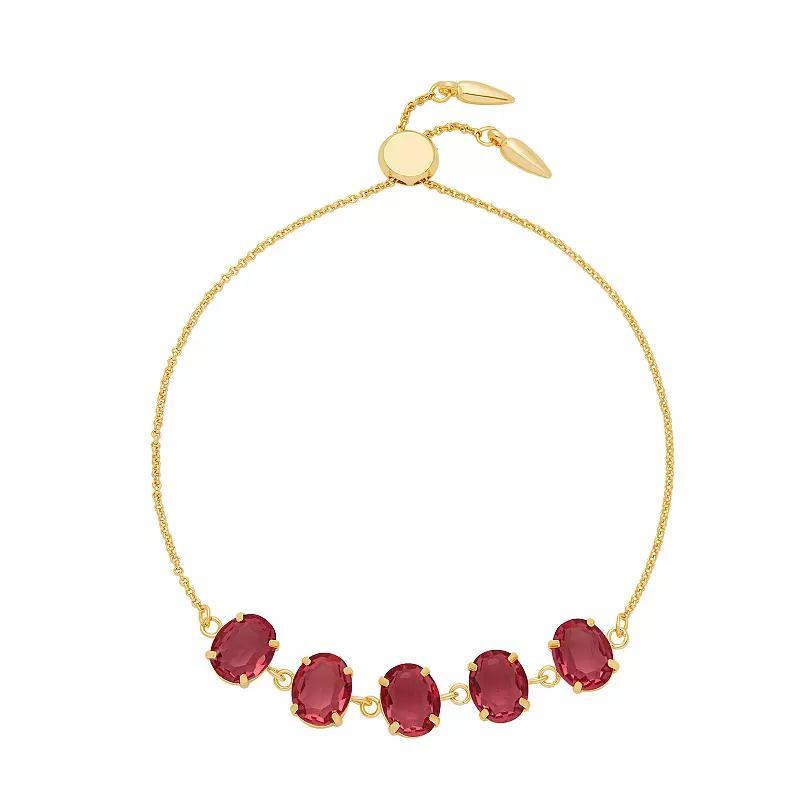 Emberly Gold Tone Pink Stone Adjustable Bracelet, Womens, Yellow Gold Tone Pink Product Image