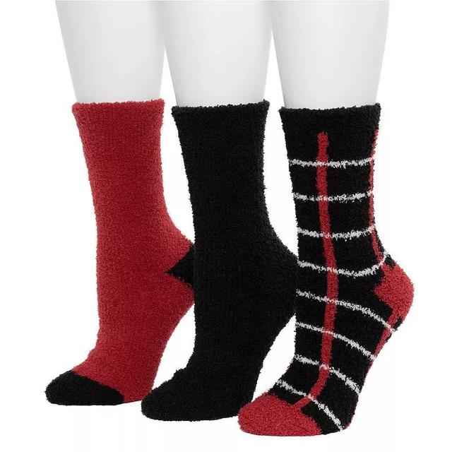 Womens Cuddl Duds 3 Pack Cozy Check/Tweed Crew Socks Product Image