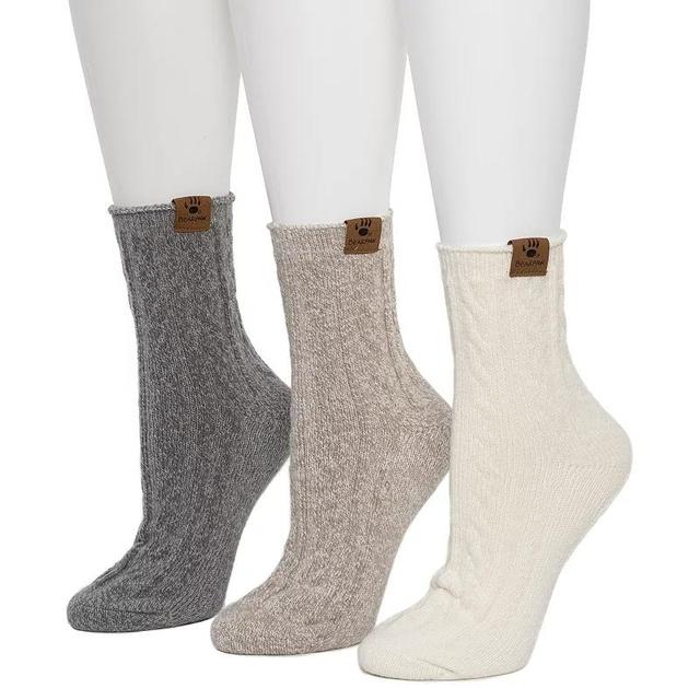 Womens Bearpaw 3-Pack Cable Textured Anklet Socks Product Image