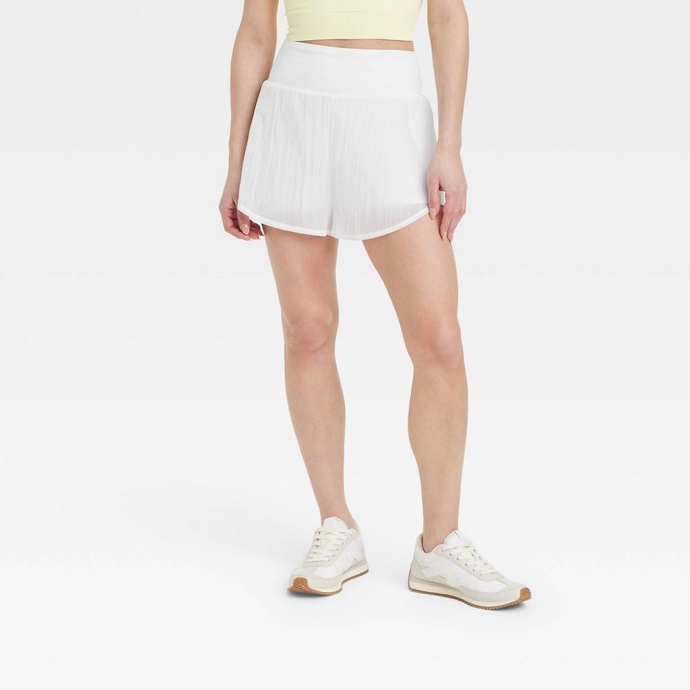 Womens Woven High-Rise 2-in-1 Run Shorts 3 - All In Motion White Product Image