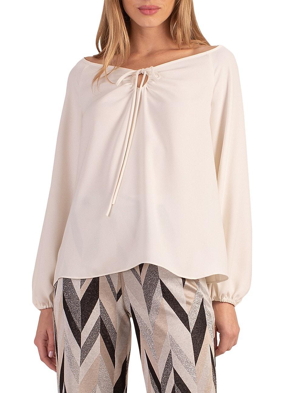 Womens Hydra Self-Tie Boatneck Blouse Product Image