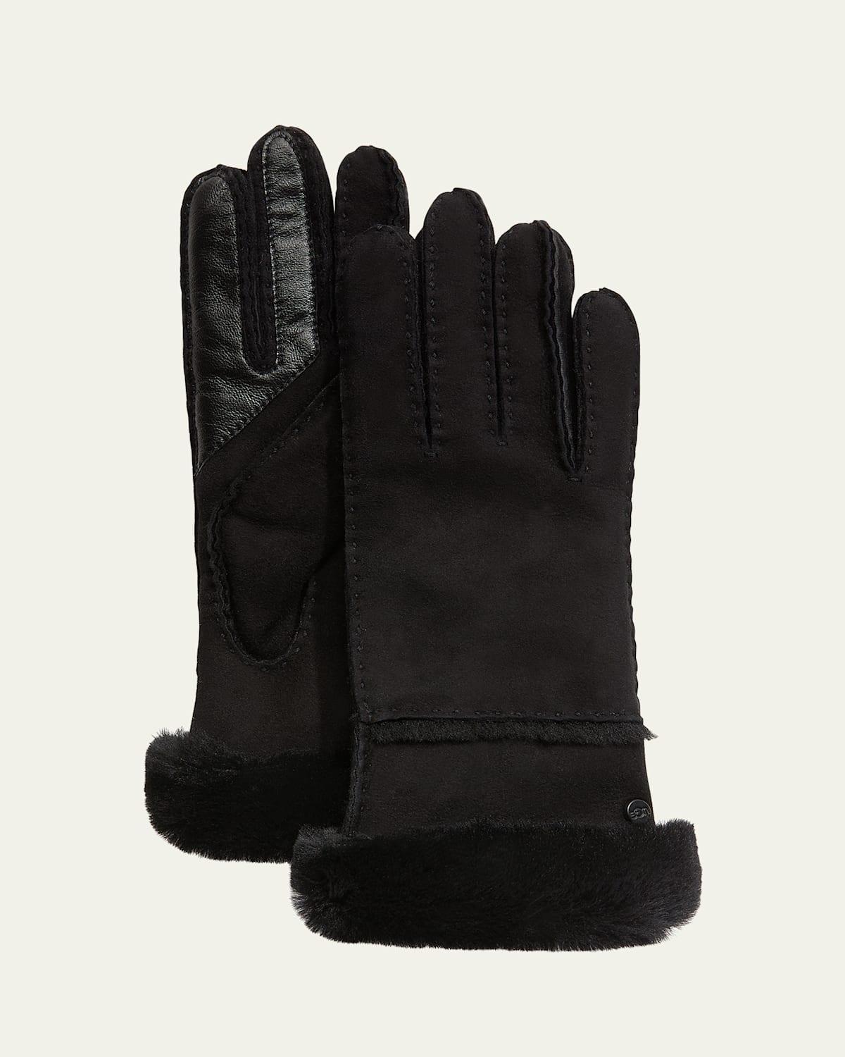 Seamed Touchscreen Shearling-Lined Gloves Product Image