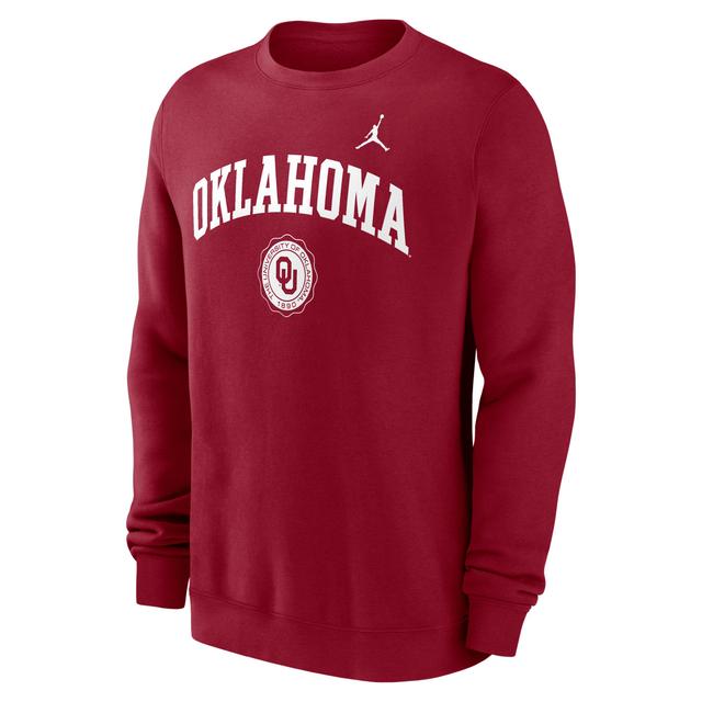 Men's Oklahoma Sooners Arched Seal Jordan College Pullover Crew Product Image