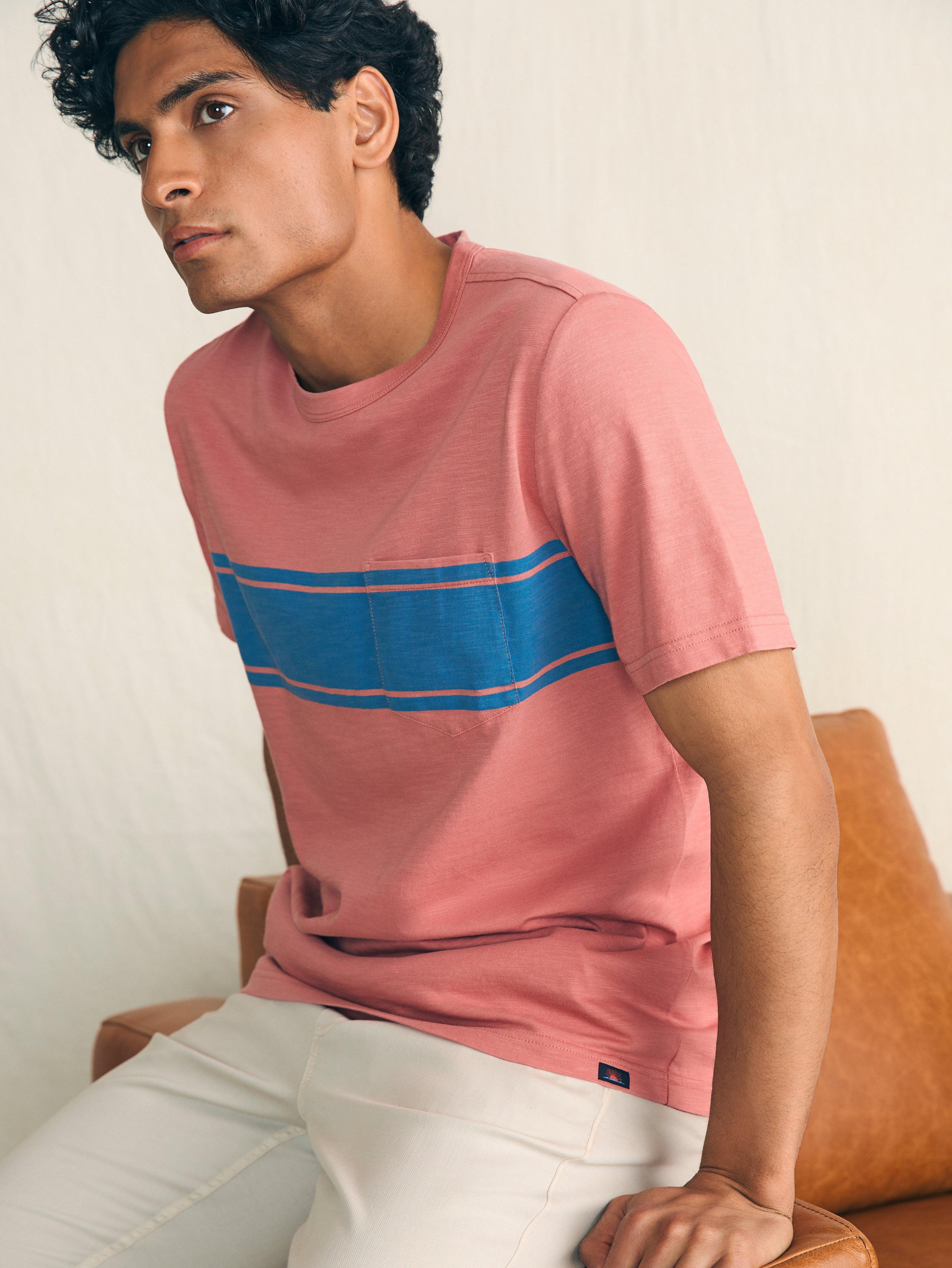 Surf Stripe Sunwashed Pocket Tee - Faded Flag Male Product Image