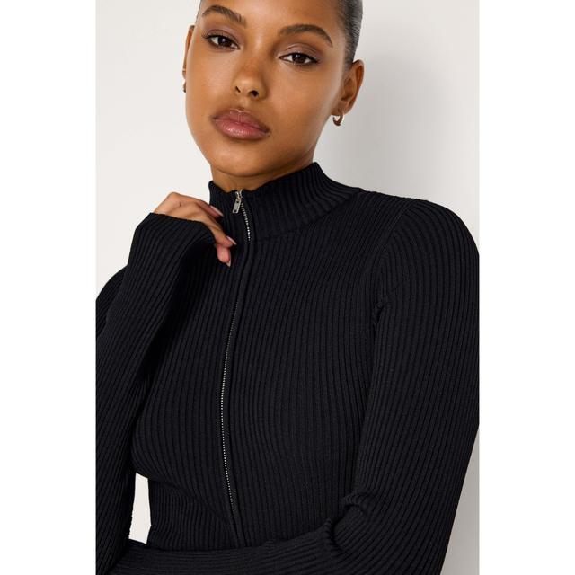 Womens Stretch Rib Knit Bodysuit | Black, Size 3XL | Good American by Khlo Kardashian Product Image