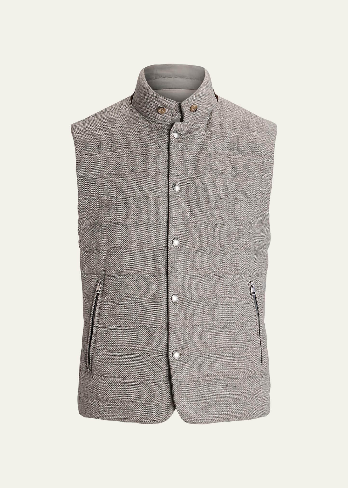 Mens Palmerton Reversible Silk Tweed Down Vest Product Image